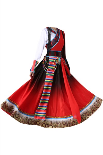 Design costumes for Tibetan dance performances, custom-made women's ethnic minority costumes, adult Dolma big swing skirts, Chinese style costumes SKDO011 detail view-5